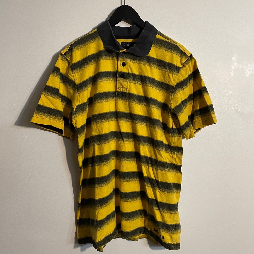 Emerica Collard Tee Dustin Dollin Yellow Black Stripes